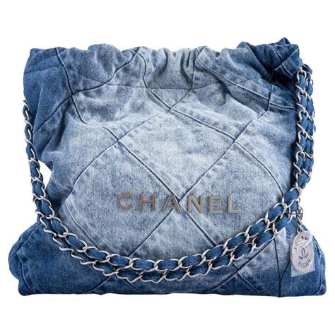 chanel denim tote 2019|chanel 22 denim bag.